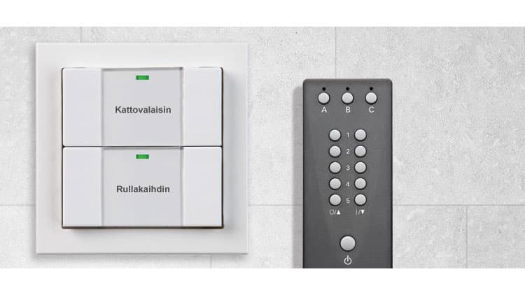 Langattomia kytkimiä ja säätimiä voidaan jälkikäteen asentaa ilman johdotusta.