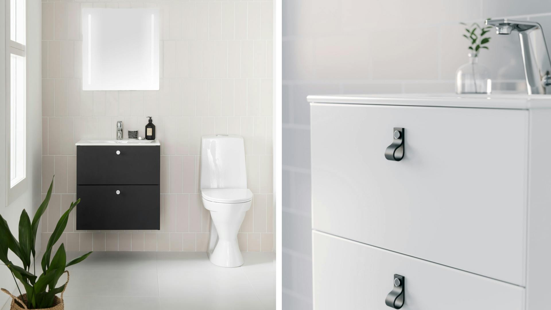 IDOn monipuoliset kalustesarjat sopivat monen kokoiseen ja tyyliseen kylpyhuoneeseen. IDO Elegantin alakaappeja ja tasoaltaita on saatavilla kahdessa eri syvyydessä.