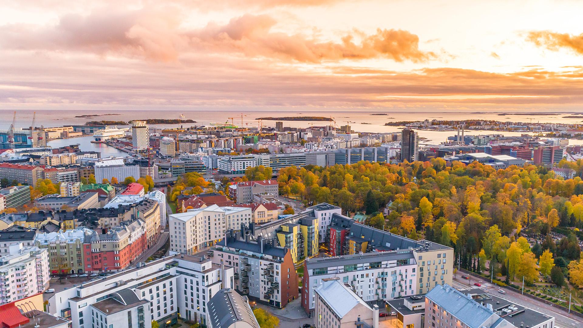 Helsinki ylhäältä päin kuvattuna