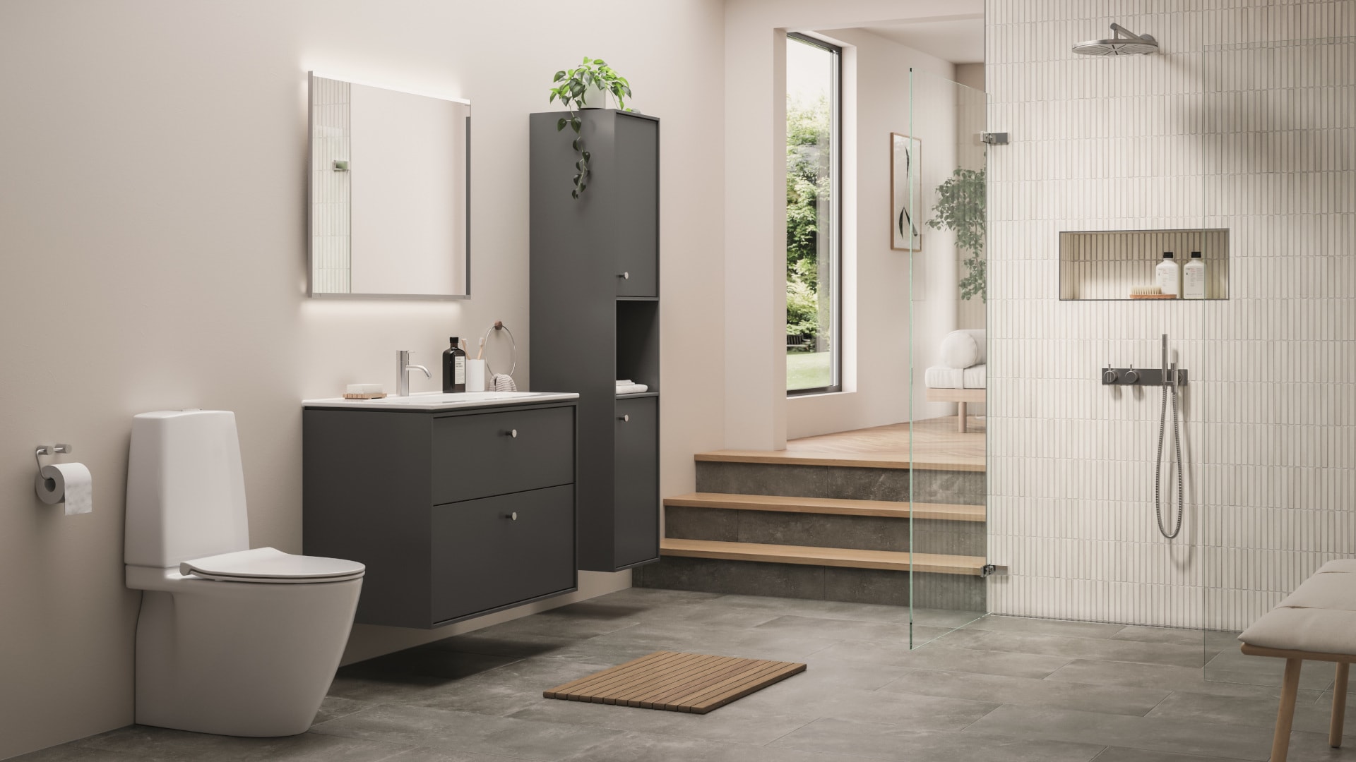 IDO Sense Art -kalusteet, Geberit Option -peili sekä IDO Glow Art TurboFlush -istuin