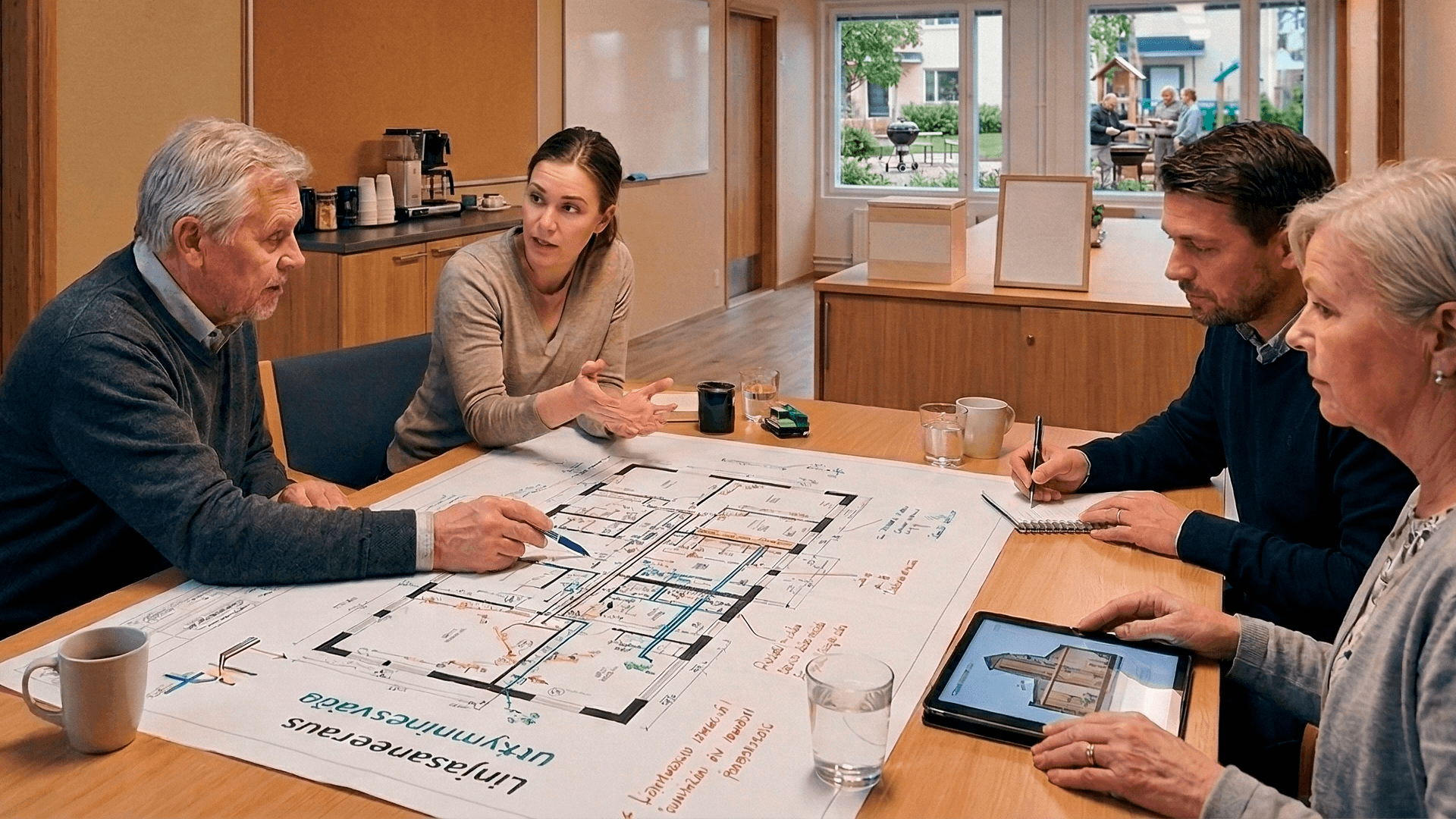 <p data-block-key="0i0ys">Putkiremontti, julkisivukorjaus tai vesikaton uusiminen vaativat hallitukselta huolellista valmistelua ja asiantuntijoiden hyödyntämistä. (Kuva: Sari Nieminen / AI-avusteinen kuvitus)</p>